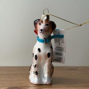 Ashland Glass Spotted Dog Holiday Christmas Tree Ornament NWT